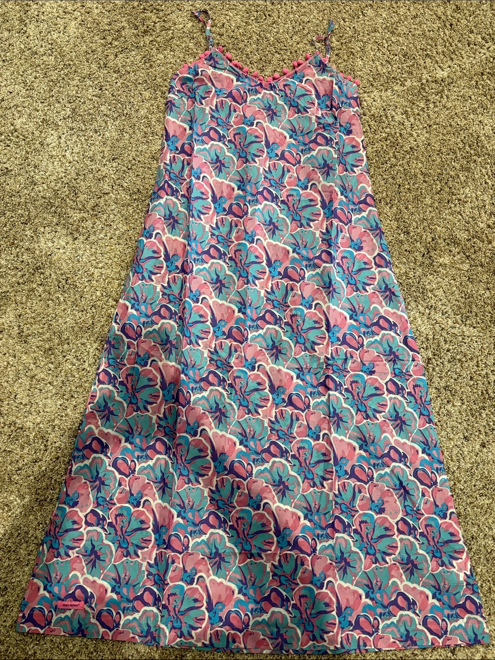 Simply Southern Pink and Blue Floral Maxi Dress